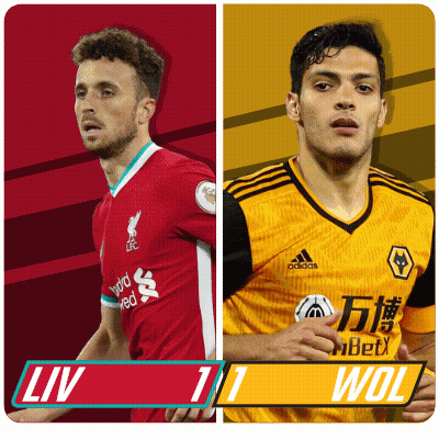Two Soccer Players One From Liverpool And One From Wolves Are On A Poster GIF