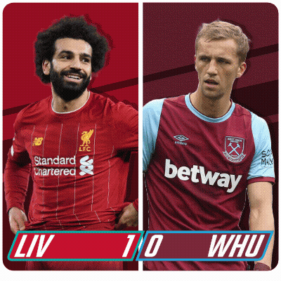Two Soccer Players One From Liverpool And The Other From West Ham United GIF