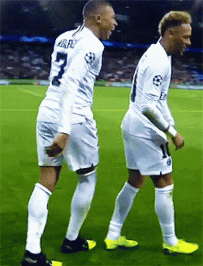 Two Soccer Players One Of Whom Has The Number 7 On His Shirt GIF