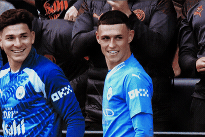 Two Soccer Players One Wearing Dry Shirt GIF