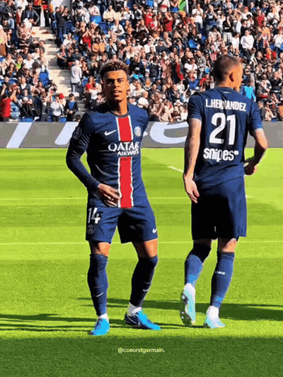 Two Soccer Players One Wearing Number 21 GIF