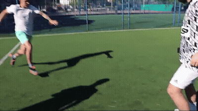 Two Soccer Players One With Letter S Shirt GIF