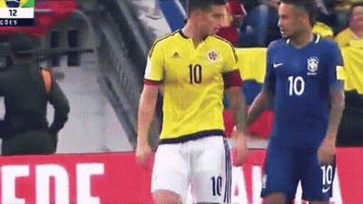 Two Soccer Players One With The Number 10 On His Shirt GIF
