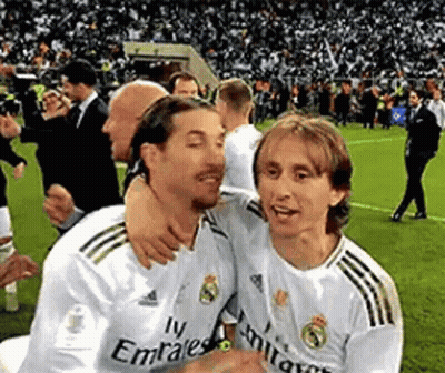 Two Soccer Players Posing GIF