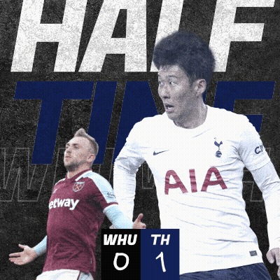 Two Soccer Players Standing Next To Each Other With The Words Half Time Written On The Bottom GIF