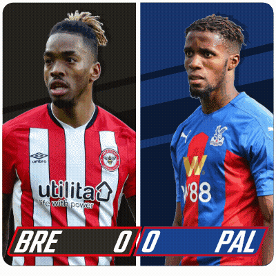 Two Soccer Players With Score BRE 0-0 PAL GIF