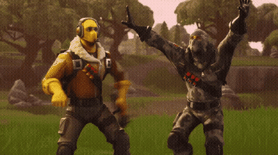 Two Soldiers Dancing In A Field GIF