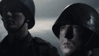 Two Soldiers In Dark Room GIF
