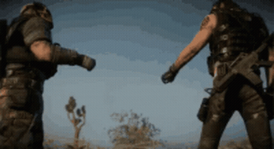 Two Soldiers Standing In Field GIF
