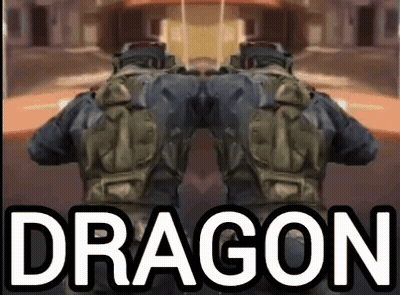 Two Soldiers Standing With Dragon Behind