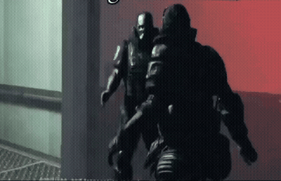 Two Soldiers Walking One With Mask GIF