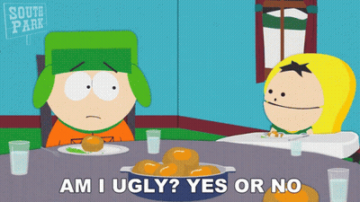 Two South Park Characters Are Sitting At A Table With A Plate Of Food GIF