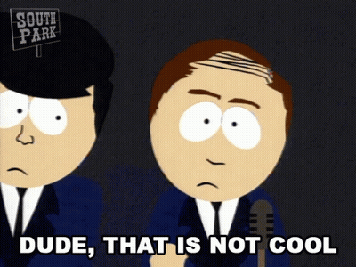 Two South Park Characters Dude That Is Not Cool GIF