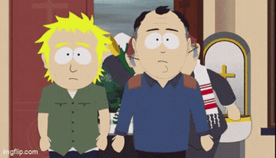 Two South Park Characters In Front Of Church GIF