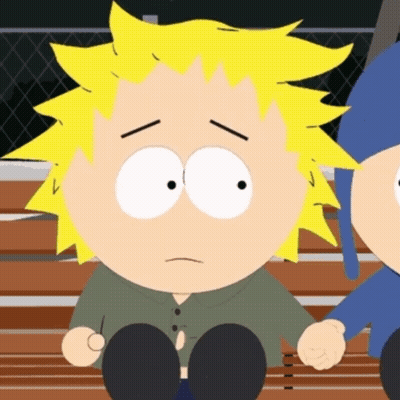 Two South Park Characters One Sad On Bench GIF