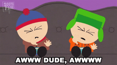 Two South Park Characters Sitting Next To Each Other GIF