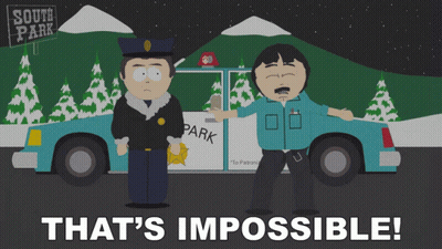 Two South Park Characters Standing In Front Of Car Saying Park GIF