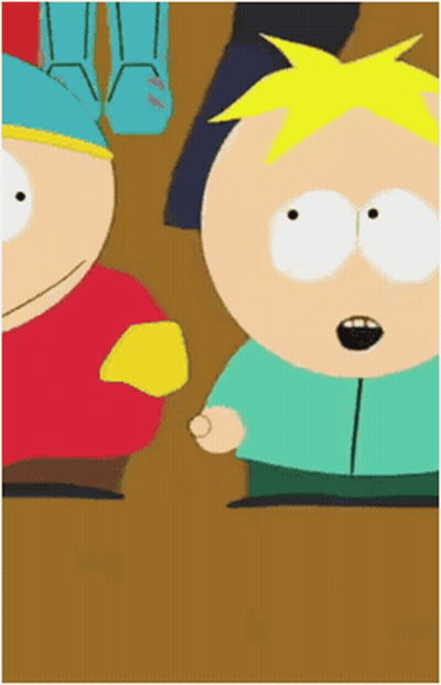 Two South Park Characters Standing Together GIF