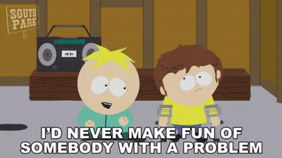 Two South Park Characters Standing Together GIF