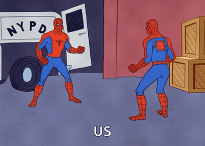 Two Spider-Man In Front Of NYPD Car GIF