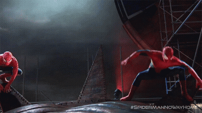 Two Spidermans Side By Side #Spidermannowayhome GIF