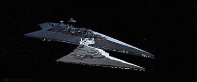 Two Star Wars Ships Flying In Space GIF