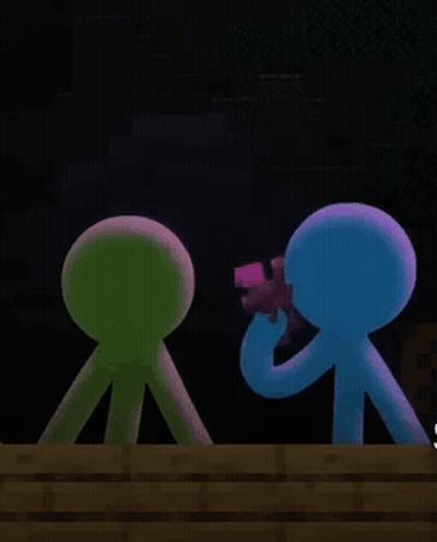 Two Stick Figures In Dark Room GIF