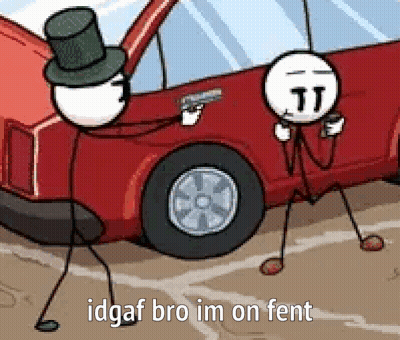 Two Stick Figures Next To Red Car GIF