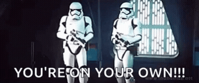 Two Stormtroopers Standing With You're On Your Own GIF