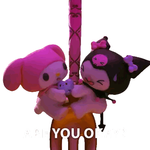 Two Stuffed Animals Are You Okay Sticker