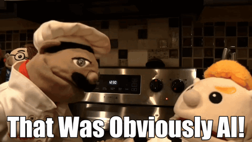 Two Stuffed Animals In Front Of Stove With That Was Obviously All GIF