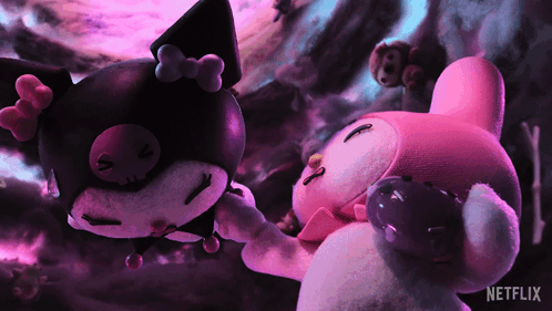 Two Stuffed Animals Next To Netflix GIF