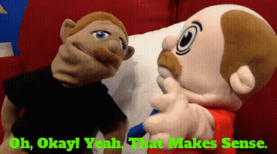 Two Stuffed Animals Saying Oh Okay Yeah That Makes Sense GIF
