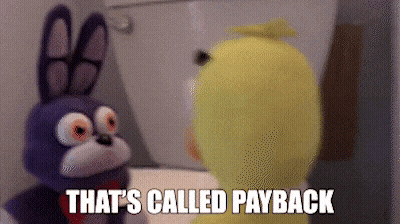 Two Stuffed Animals Saying That's Called Payback GIF