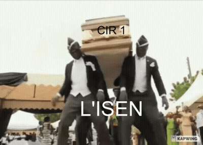 Two Suited Men Carrying Coffin Cir 1 L' Isen GIF