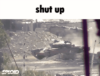 Two Tanks In Front Of AUMG Logistics GIF