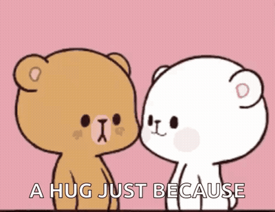 Two Teddy Bears A Hug Just Because GIF