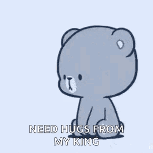 Two Teddy Bears Are Kissing Each Other On The Cheek While Sitting Next To Each Other . GIF