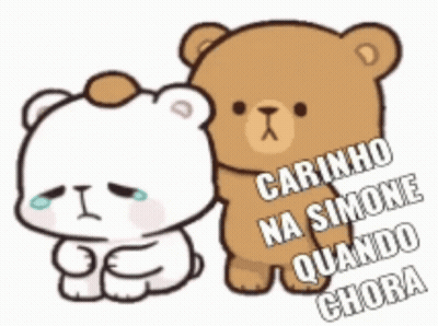 Two Teddy Bears Carinho Na Simone Quando Chora GIF