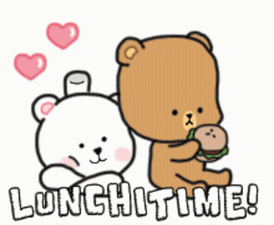 Two Teddy Bears Eating Sandwich Lunchtime GIF