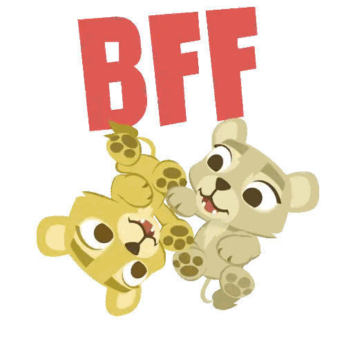 Two Teddy Bears High Fiving BFF Sticker