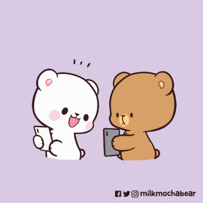 Two Teddy Bears Holding Cell Phone GIF