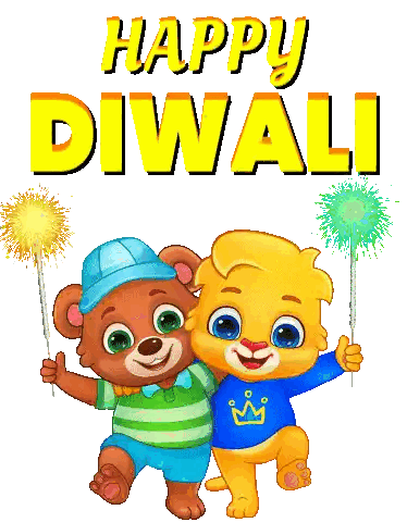 Two Teddy Bears Holding Fireworks Sticker