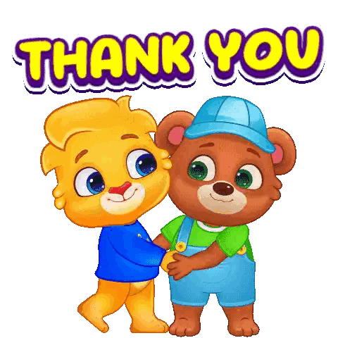 Two Teddy Bears Holding Hands Thank You Sticker