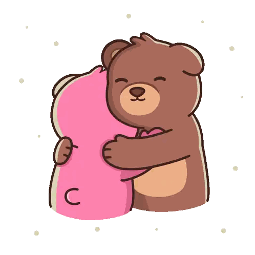 Two Teddy Bears Hugging Sticker