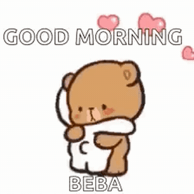Two Teddy Bears Hugging Good Morning Beba GIF