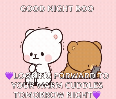 Two Teddy Bears Hugging Good Night Boo GIF