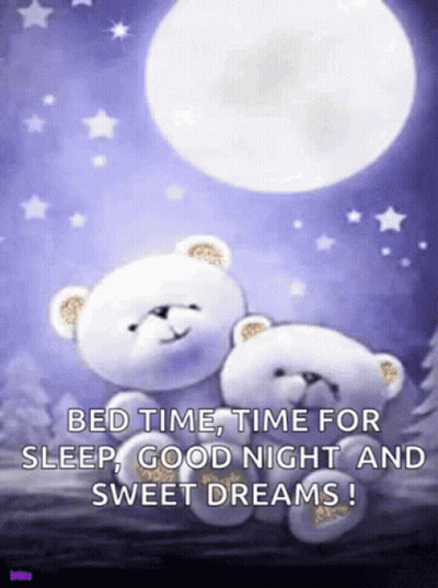 Two Teddy Bears Hugging Good Night Sweet Dreams GIF