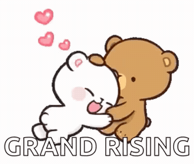 Two Teddy Bears Hugging Grand Rising GIF