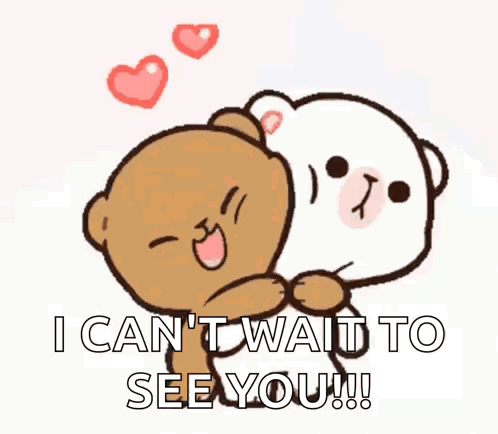 Two Teddy Bears Hugging I Can't Wait To See You GIF